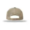 Richardson Five-Panel Trucker, Army Olive/ Tan, back view