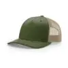 Richardson Five-Panel Trucker, Army Olive/ Tan, side view