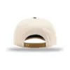 Richardson Full Fabric 5-Panel Champ, Cream/ Cream/ Caramel, back view