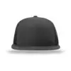 Richardson Acrylic-Wool Blend Flatbill Trucker, Black, front view