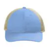 Port Authority Unstructured Snapback Trucker Cap, Carolina Blue/ Tan, front view
