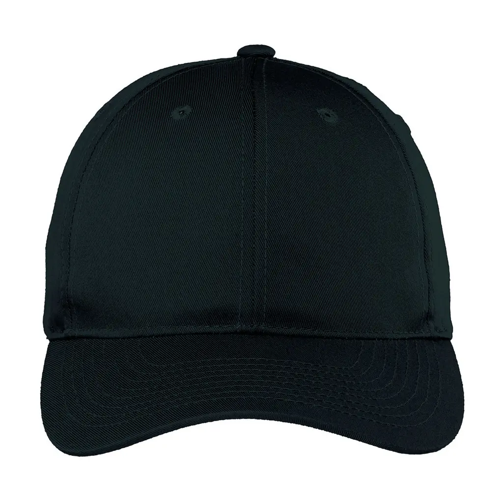 Port Authority Fine Twill Cap, Black, front view