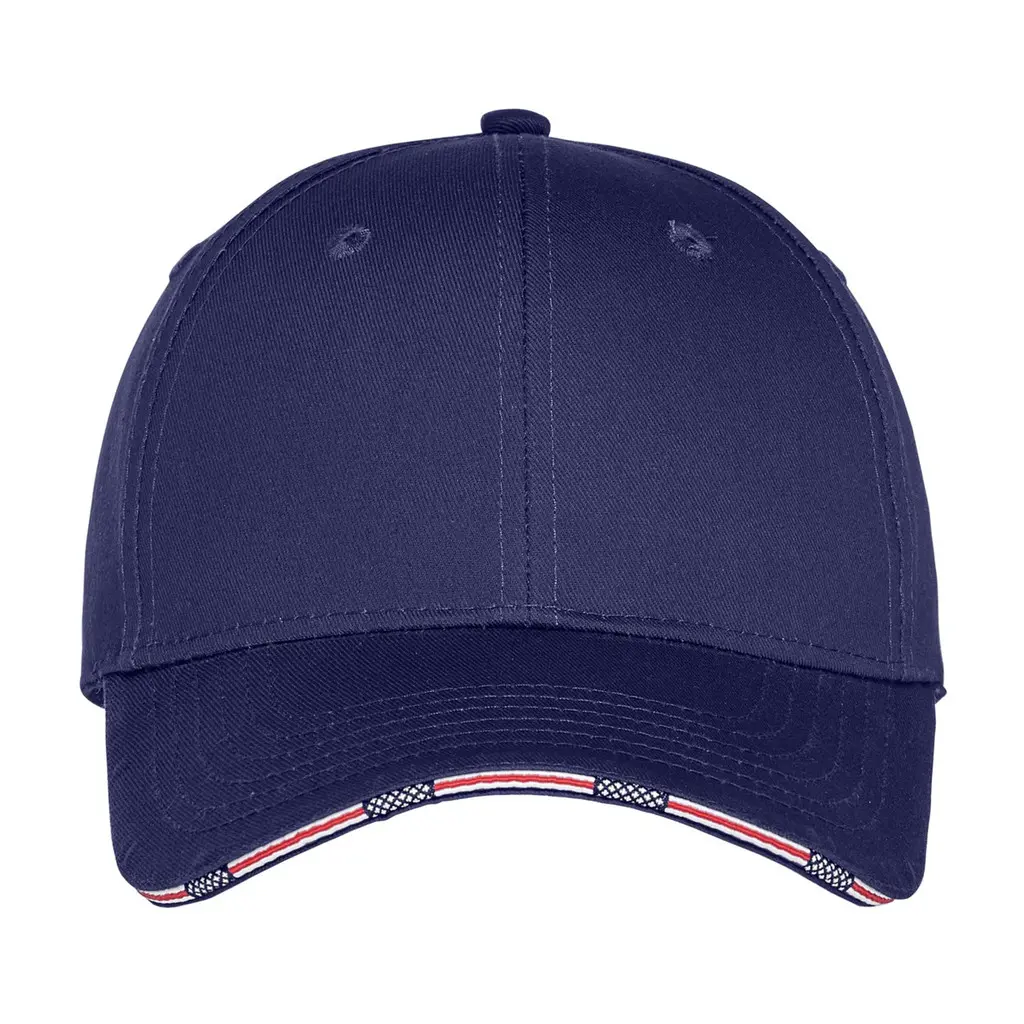 Port Authority Americana Flag Sandwich Cap, Blue Crush, front view