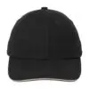 Port Authority Sandwich Bill Cap with Striped Closure, Black/ Khaki, front view