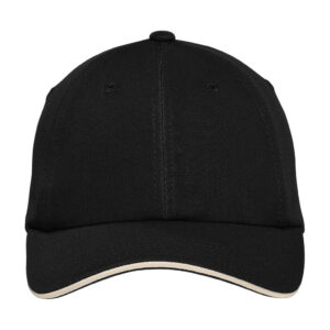 Port Authority Dry Zone Cap, Black/ Stone, front view