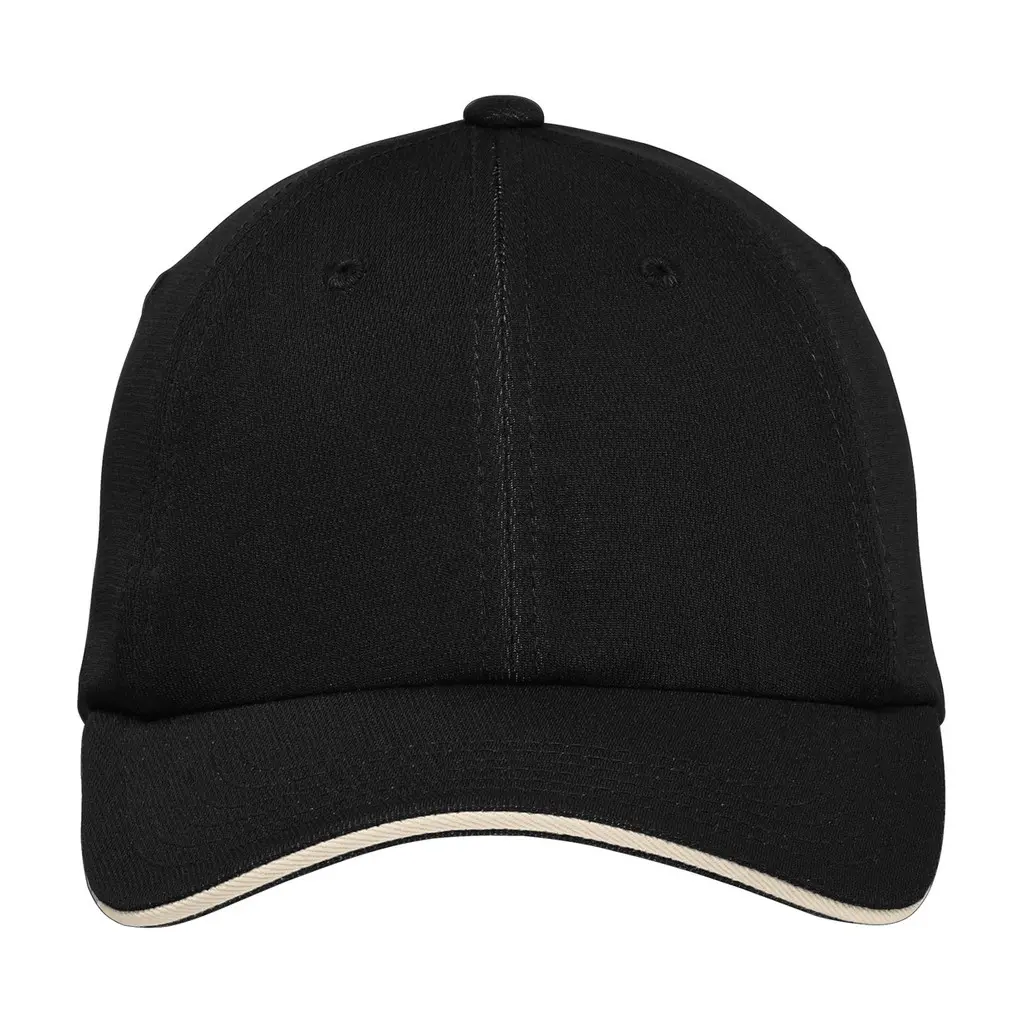 Port Authority Dry Zone Cap, Black/ Stone, front view