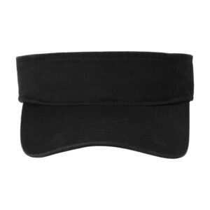 Port Authority Enzyme Wash Fashion Visor, Black, front view