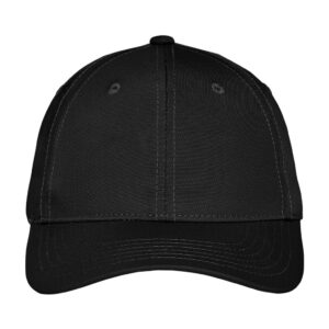 Port Authority Nylon Twill Performance Cap, Black, front view