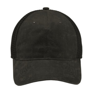 Port Authority Pigment Print Mesh Back Cap, Black, front view