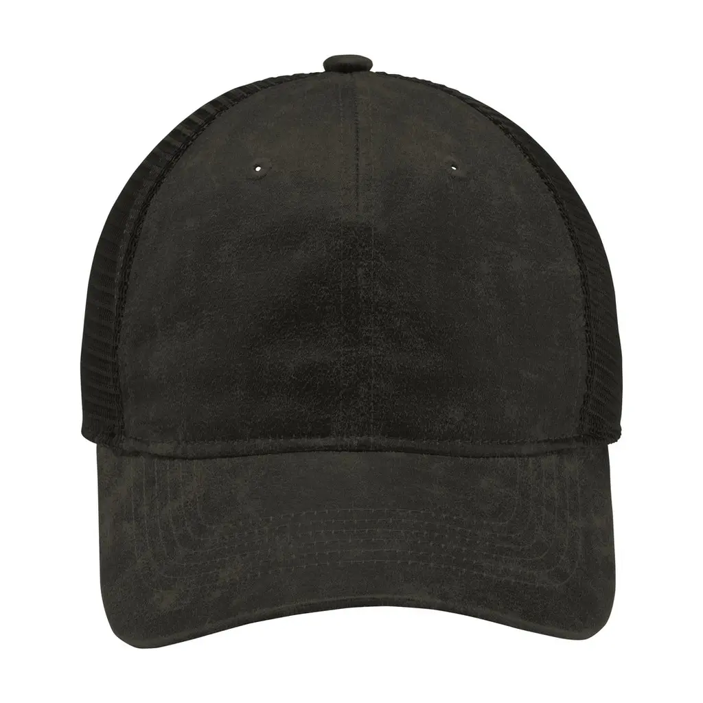 Port Authority Pigment Print Mesh Back Cap, Black, front view