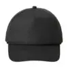 Port Authority 5-Panel Snapback Cap, Black, front view