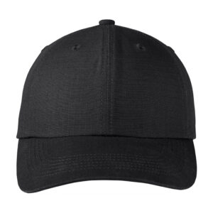 Port Authority Ripstop Cap, Black, front view