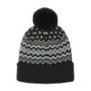 Port Authority Alpine Pom Beanie, Deep Black/ Gusty Grey/ Marshmallow, back view