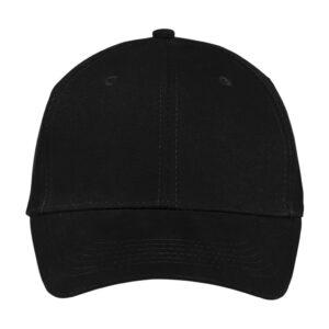 Port Authority Brushed Twill Cap, Black, front view