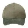 Port Authority Two-Tone Pigment-Dyed Cap, Khaki/ Hunter, front view