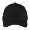 Port Authority Five-Panel Twill Cap, Black, front view