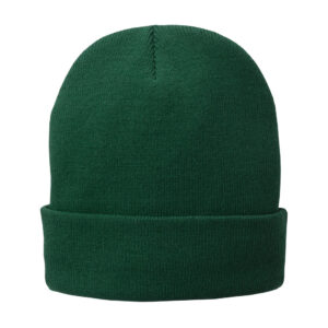Port Authority Fleece-Lined Knit Cap, Athletic Green, front view