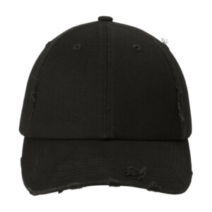 District Distressed Cap, Black, front view