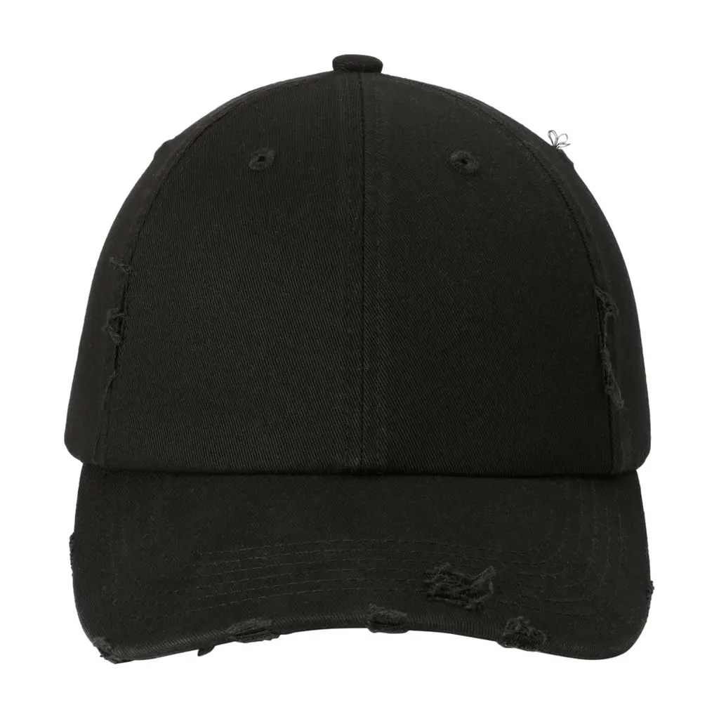 District Distressed Cap, Black, front view
