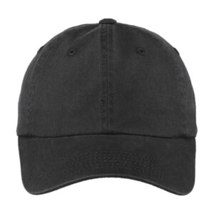 Port Authority Women's Garment-Washed Cap, Black, front view