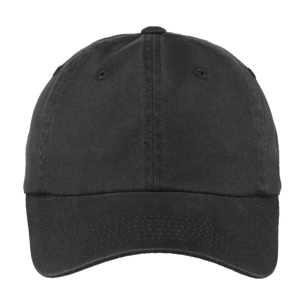Port Authority Women's Garment-Washed Cap, Black, front view