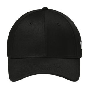 New Era Structured Stretch Cotton Cap, Flag Black, front view