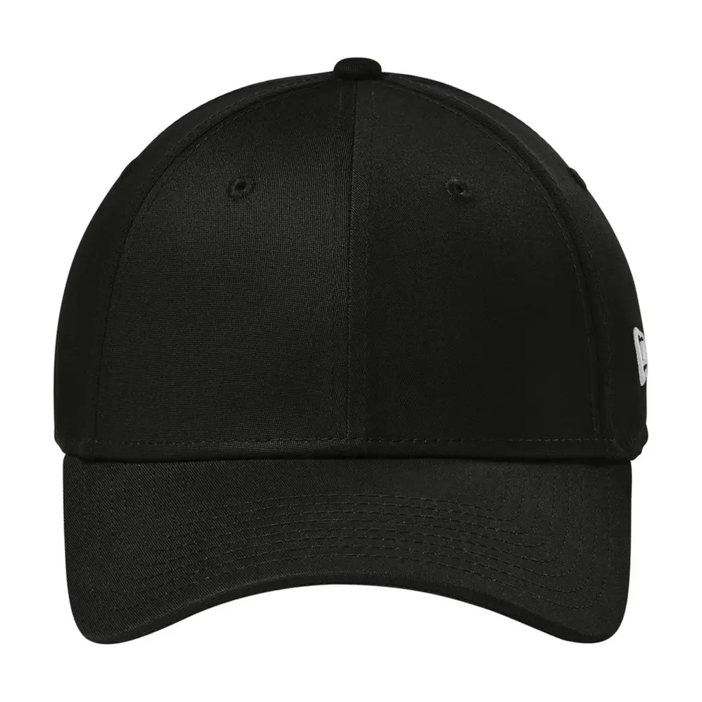 New Era Structured Stretch Cotton Cap, Flag Black, front view