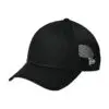 New Era Snapback Contrast Front Mesh Cap, Flag Black/ Black, side view