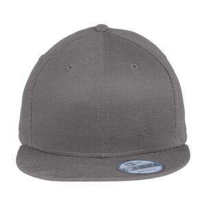New Era Flat Bill Snapback Cap, Charcoal, front view