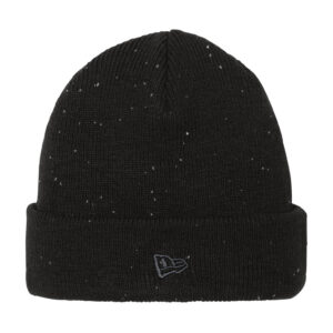 New Era Speckled Beanie, Black/ Graphite, front view