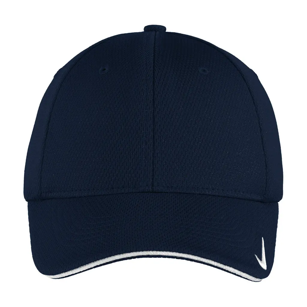 Nike Dri-FIT Stretch Mesh Sandwich Bill Cap, Navy/ White, front view