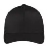 Sport-Tek Flexfit Performance Solid Cap, Black, front view