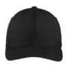 Sport-Tek Flexfit Cool & Dry Poly Block Mesh Cap, Black, front view