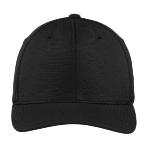 Sport-Tek Flexfit Cool & Dry Poly Block Mesh Cap, Black, front view