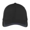 Sport-Tek Pique Colorblock Cap, Black/ Graphite, front view