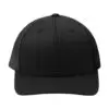 Sport-Tek YP Classics Retro Trucker Cap, Black/ Black, front view