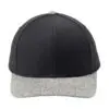 Sport-Tek YP Classics Curve Bill Snapback Cap, Black/ Grey Heather, front view