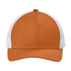 Sport-Tek Club Trucker Cap, Texas Orange/ White, front view