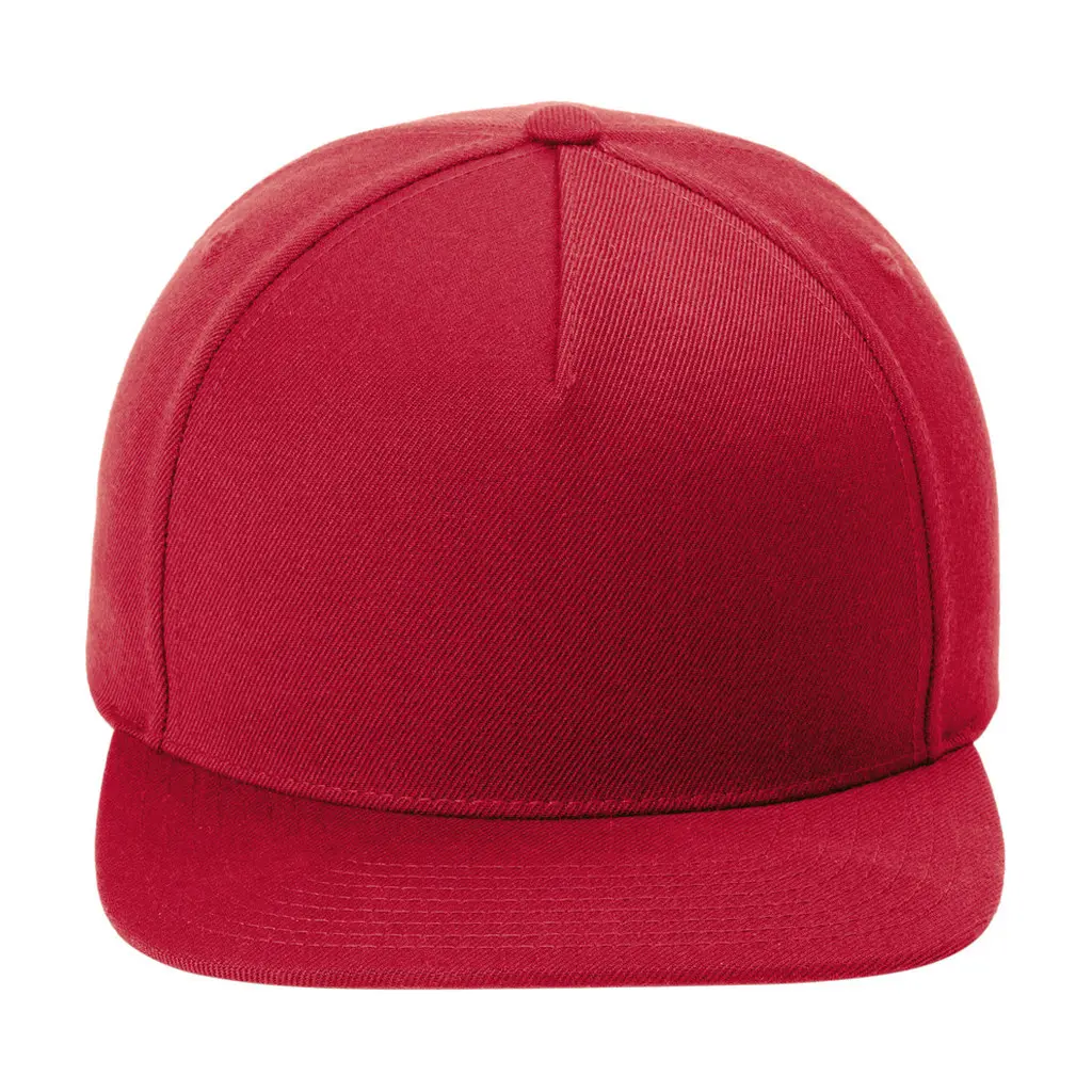 Sport-Tek YP Classics Premium 5-Panel Snapback Cap, Deep Red, front view