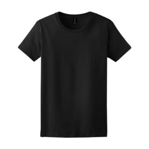 Gildan Women's Ultra Cotton 100% US Cotton T-Shirt, Black, front view