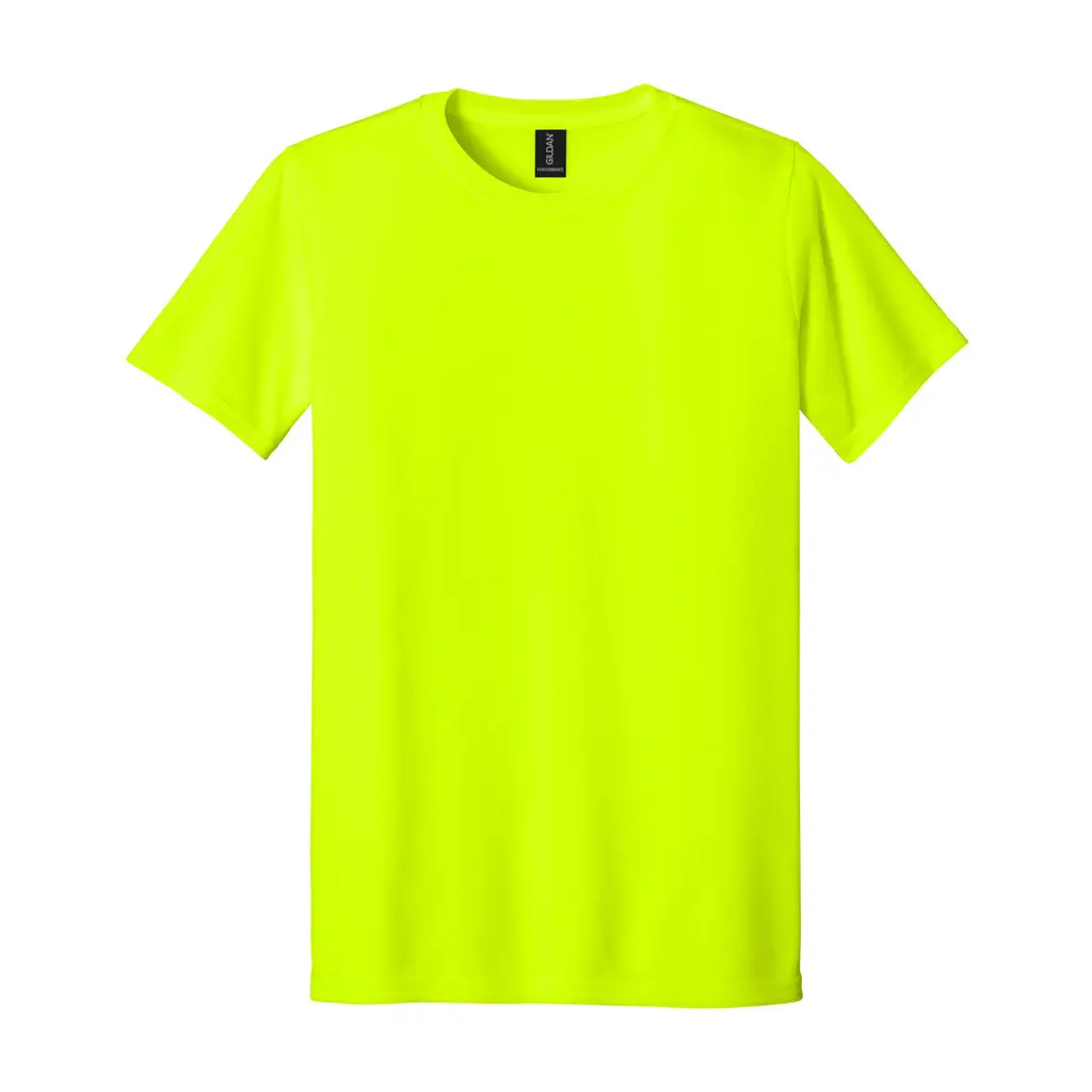 Gildan Performance T-Shirt, Safety Green, front view