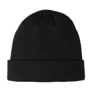Port Authority Cozy Cuffed Beanie, Deep Black, front view