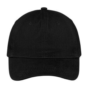 Port Authority Brushed Twill Low Profile Cap, Black, front view