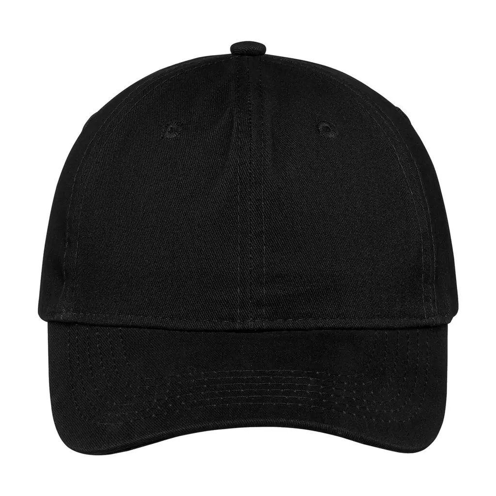 Port Authority Brushed Twill Low Profile Cap, Black, front view