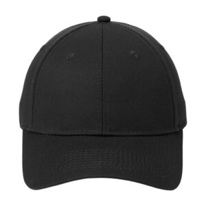 Port Authority Six-Panel Twill Cap, Black, front view
