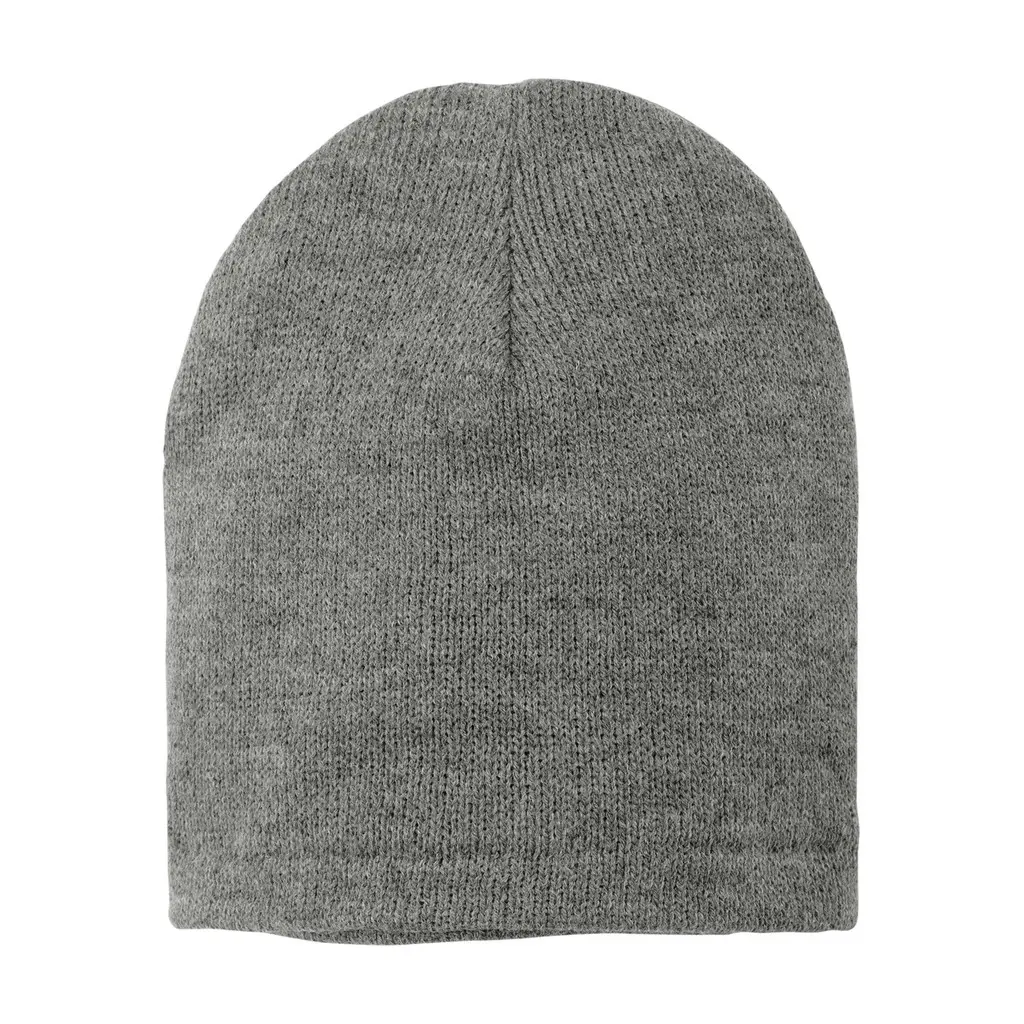 Port Authority Fleece-Lined Beanie Cap, Athletic Oxford, front view