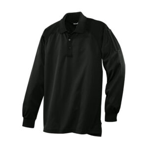 CornerStone Select Long Sleeve Snag-Proof Tactical Polo, Black, front view