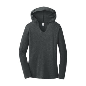 District Women's Perfect Tri Long Sleeve Hoodie, Black Frost, front view