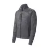 Port Authority Digi Stripe Fleece Jacket, Black, front view