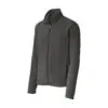 Port Authority Heather Microfleece Full-Zip Jacket, Black Charcoal Heather, front view